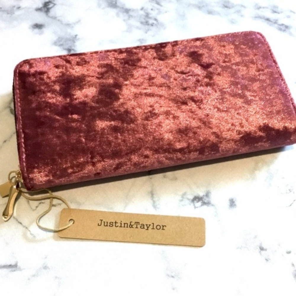 Pink Crushed Velvet Wallet - Kiki LaRue
